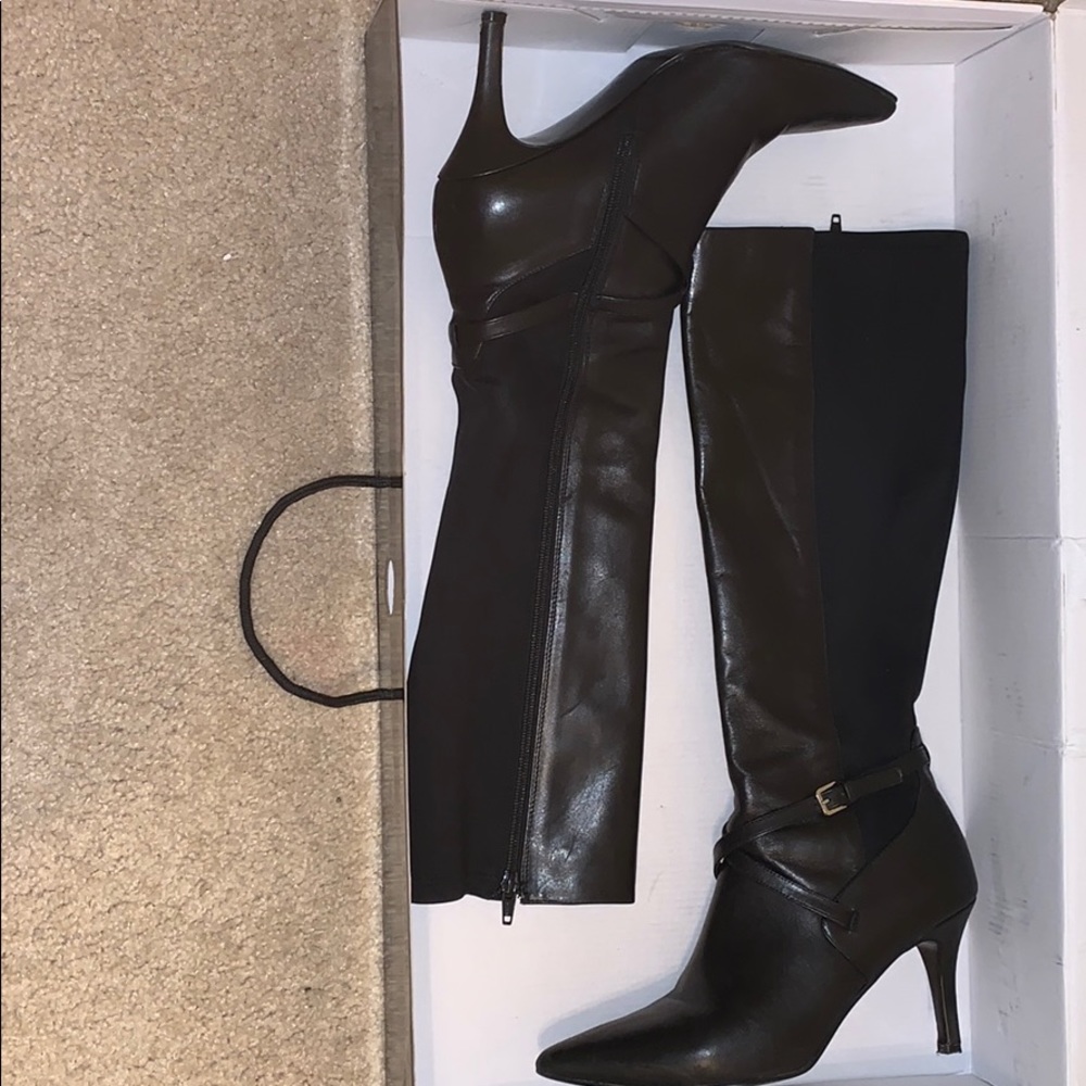 Nine West Knee High Black Heeled Boots